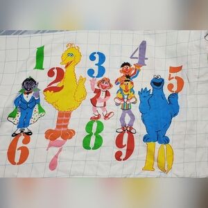 Seasame Street Flannel Twin Sheet Set - Pillow Case, Flat Sheet, Fitted Sheet